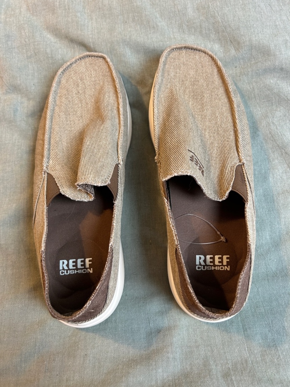 Reef Men's Slip-On Canvas Loafers in Light Brown